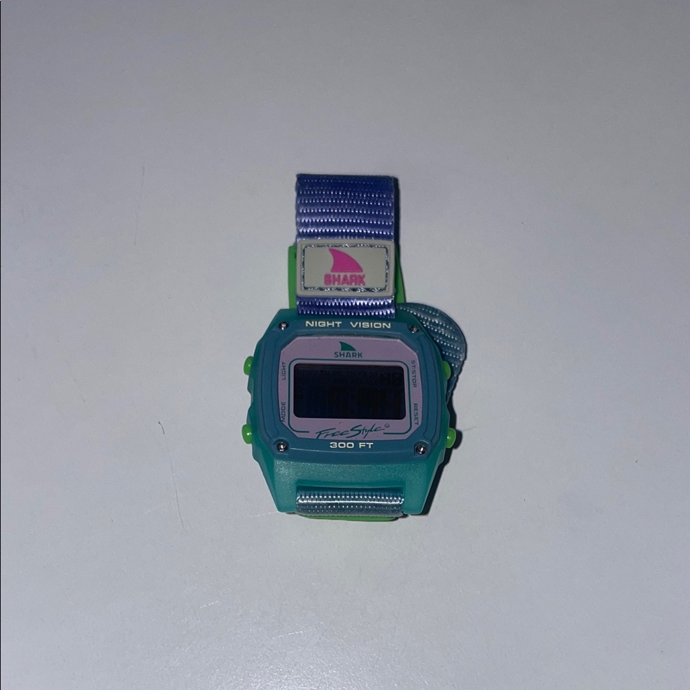 Shark Freestyle Watch with Blue and Green Strap